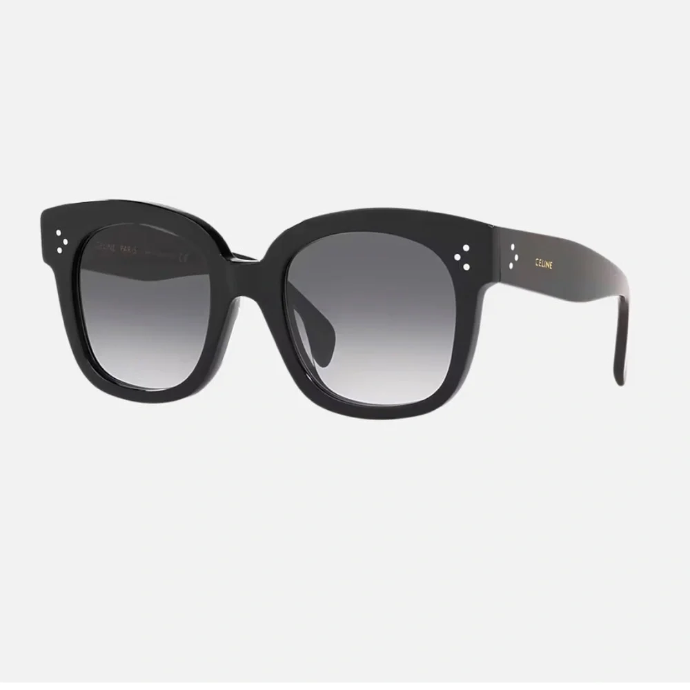 🛍️🕶️ CELINE New! Authentic Sunglasses Black Oversize Frame Blu/Blk Lens CL4002UN